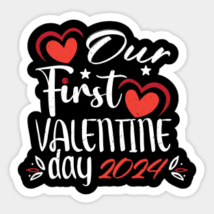 Our First Valentines Day Together 2024 Matching Couple Sticker